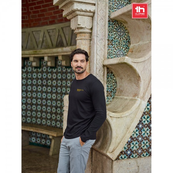 THC BUCHAREST. T-shirt a manica lunga da uomo - Terracotta