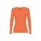THC BUCHAREST WOMEN. T-shirt da donna sfiancata a maniche lunghe in cotone - Terracotta