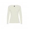 THC BUCHAREST WOMEN. T-shirt da donna sfiancata a maniche lunghe in cotone - Verde pastello