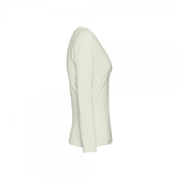 THC BUCHAREST WOMEN. T-shirt da donna sfiancata a maniche lunghe in cotone - Verde pastello