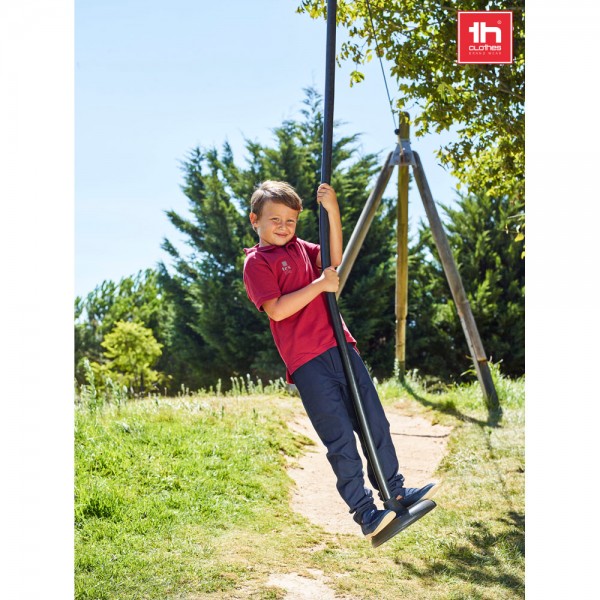 THC ADAM KIDS. Polo in cotone a maniche corte per bambini (unisex) - Blu