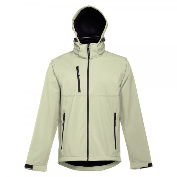THC ZAGREB. Giacca softshell da uomo in poliestere ed elastan - Verde pastello