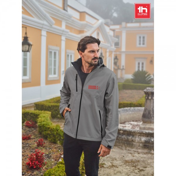 THC ZAGREB. Giacca softshell da uomo in poliestere ed elastan - Verde pastello
