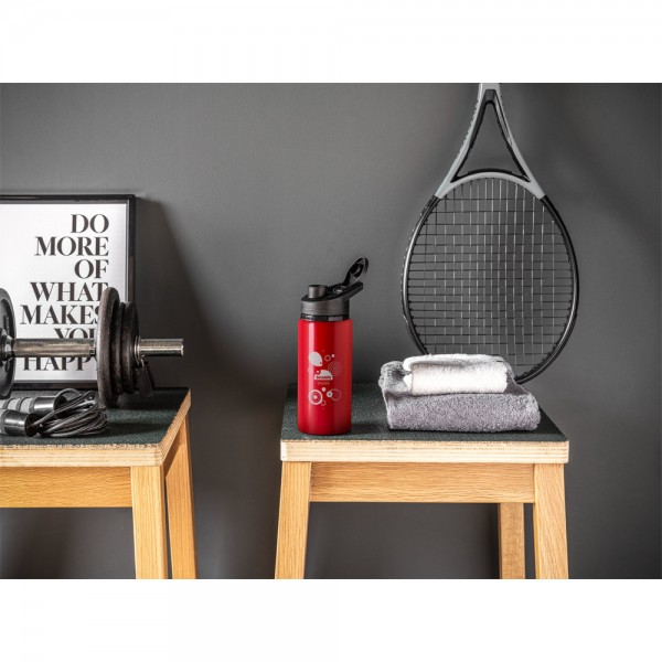 SHAWN. Borraccia sportiva in 90% alluminio riciclato 660 mL - Nero