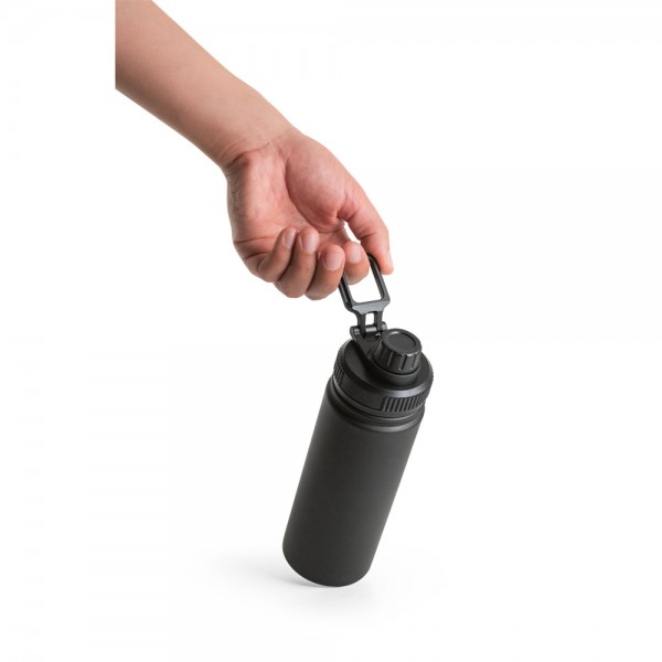 FEDERER. Borraccia in acciaio inox riciclato al 90% (570 mL) - Nero