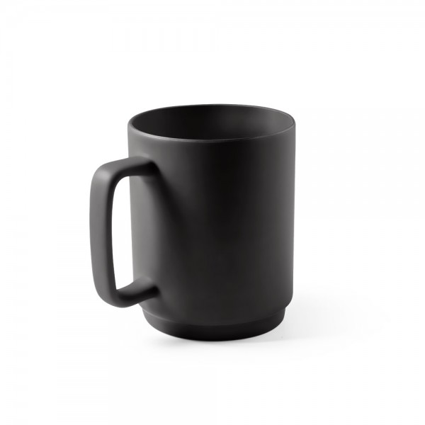 MIGHTY. Tazza in ceramica con corpo cilindrico 330 mL - Nero