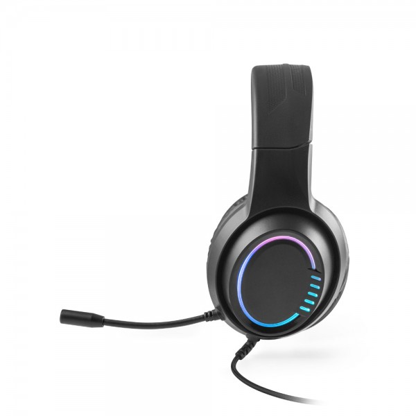 Thorne Headset RGB. Cuffie in ABS con cavo da 2 m, microfono e luci LED RGB