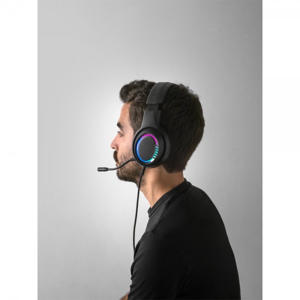 Thorne Headset RGB. Cuffie in ABS con cavo da 2 m, microfono e luci LED RGB