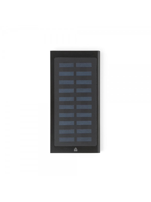 CLERK. Power bank da 8'000 mAh con pannello solare in alluminio 100% riciclato