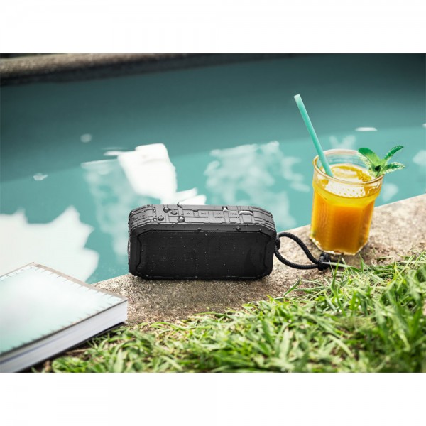 SHEERAN. Altoparlante portatile da 10W con grado di protezione IPX7 e durata della batteria di 9 ore su 100% rABS