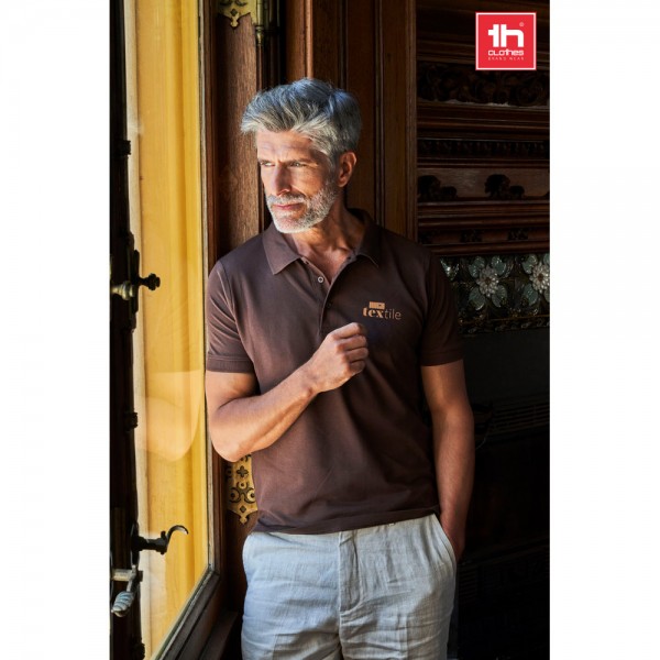 THC ADAM. Polo da uomo in cotone a maniche corte - Viola