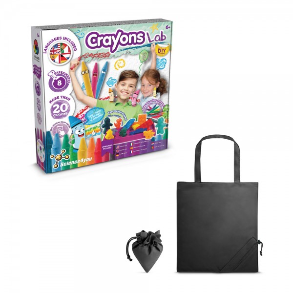 Crayon Factory Kit II. Gioco educativo fornito con una borsa regalo pieghevole in 190T