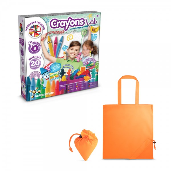 Crayon Factory Kit II. Gioco educativo fornito con una borsa regalo pieghevole in 190T