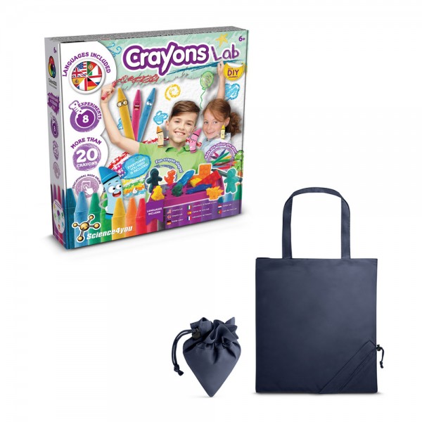 Crayon Factory Kit II. Gioco educativo fornito con una borsa regalo pieghevole in 190T