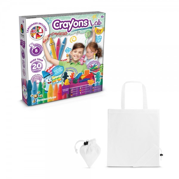 Crayon Factory Kit II. Gioco educativo fornito con una borsa regalo pieghevole in 190T