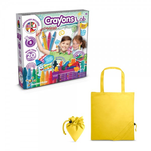 Crayon Factory Kit II. Gioco educativo fornito con una borsa regalo pieghevole in 190T