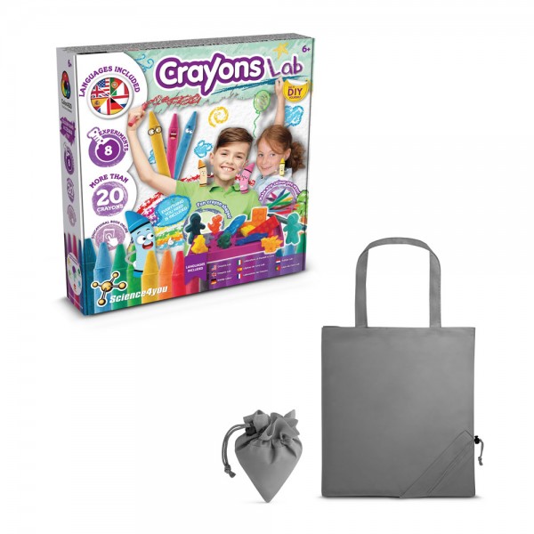 Crayon Factory Kit II. Gioco educativo fornito con una borsa regalo pieghevole in 190T