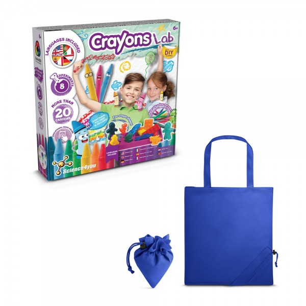 Crayon Factory Kit II. Gioco educativo fornito con una borsa regalo pieghevole in 190T