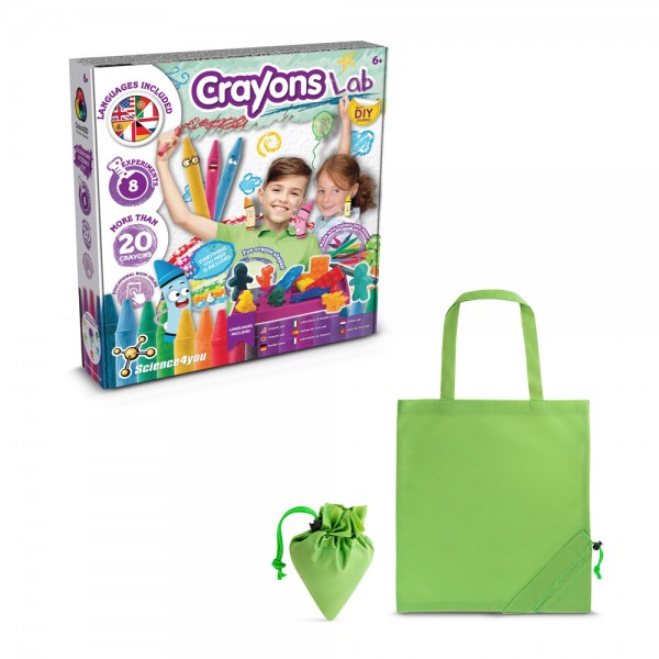 Crayon Factory Kit II. Gioco educativo fornito con una borsa regalo pieghevole in 190T