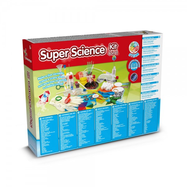 6 in 1 Super Science Kit II. Kit educativo fornito con un sacchetto regalo in carta kraft (100 g/m²)