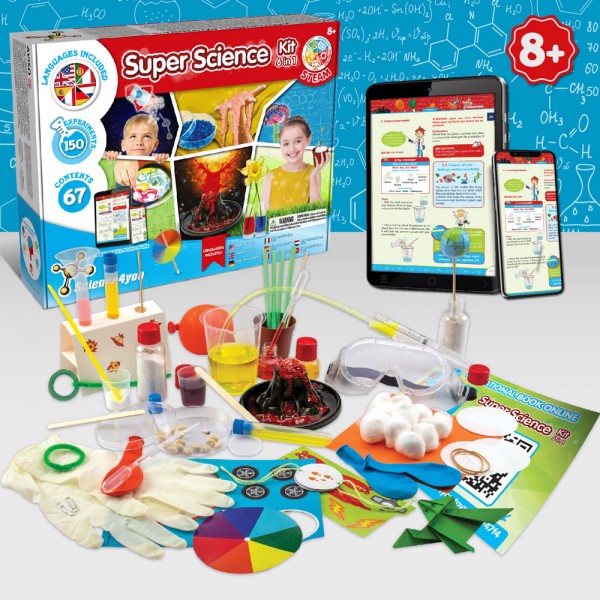 6 in 1 Super Science Kit II. Kit educativo fornito con un sacchetto regalo in carta kraft (100 g/m²)