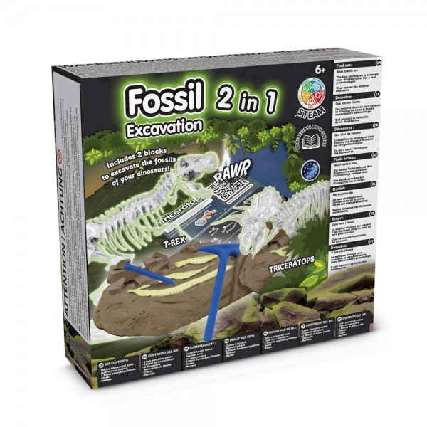 2 in 1 Fossil Excavation Kit III. Gioco educativo sacchetto regalo in carta kraft (115 g/m²)