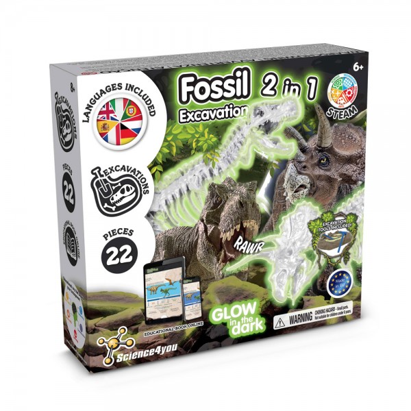 2 in 1 Fossil Excavation Kit III. Gioco educativo sacchetto regalo in carta kraft (115 g/m²)
