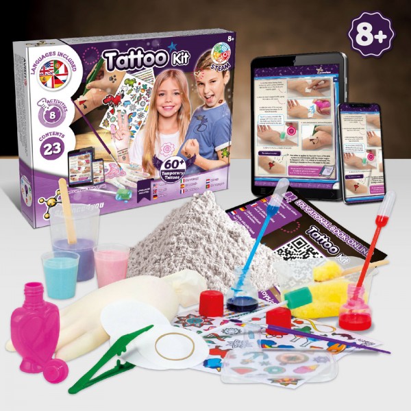 Tattoo Factory Kit II. Gioco educativo fornito con un sacchetto regalo in carta kraft (100 g/m²)