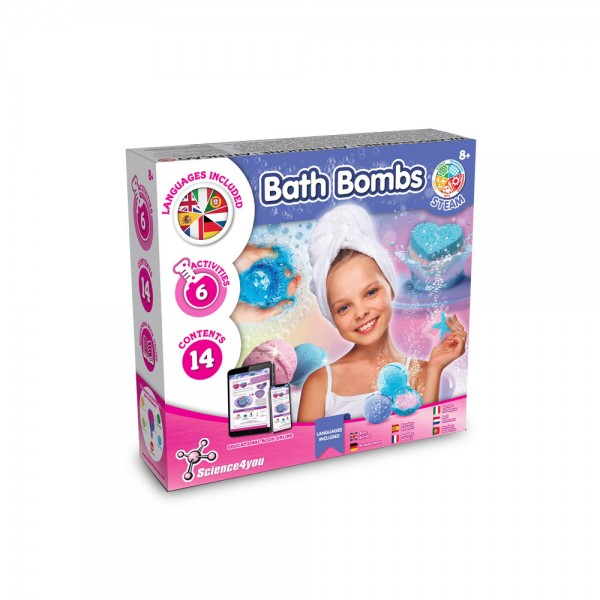 Bath Bombs Kit II. Giocattolo educativo fornito con un sacchetto regalo in carta kraft (90 g/m²), realizzato con materiale certificato FSC™ e altri materiali controllati