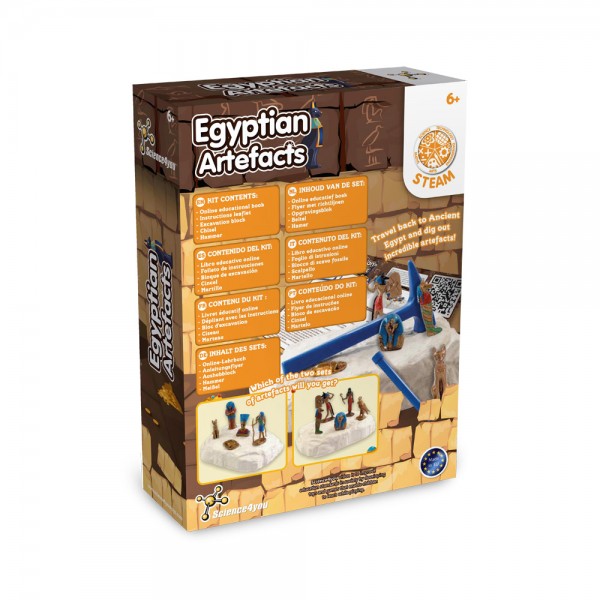 Ancient Egypt Excavation Kit II. Gioco educativo fornito con un sacchetto regalo in carta kraft (90 g/m²), realizzato con materiale certificato FSC™ e altri materiali controllati
