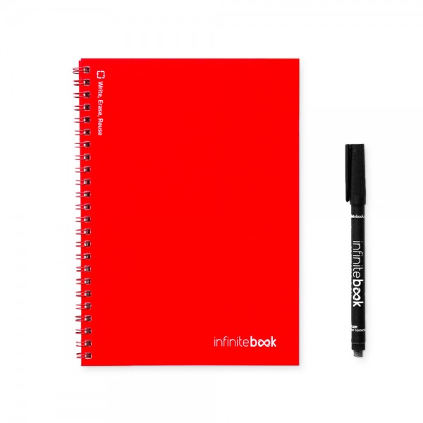 INFINITEBOOK PLAIN A5. Infinitebook con copertina flessibile e 15 pagine bianche stile lavagna bianca