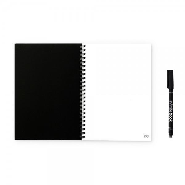INFINITEBOOK PLAIN A5. Infinitebook con copertina flessibile e 15 pagine bianche stile lavagna bianca