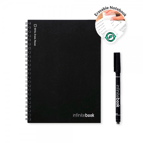 INFINITEBOOK PLAIN A5. Infinitebook con copertina flessibile e 15 pagine bianche stile lavagna bianca
