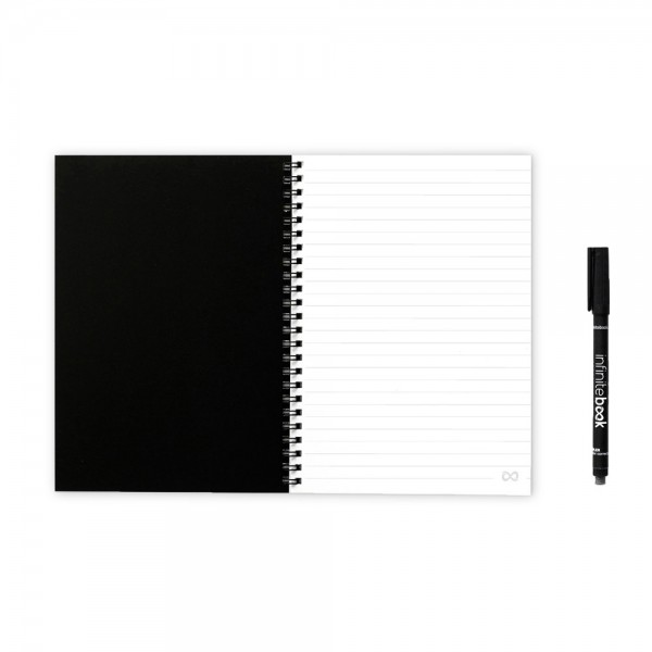 INFINITEBOOK LINED A5. Infinitebook con copertina flessibile e 15 pagine bianche stile lavagna bianca