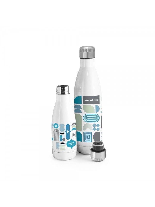 AMORTI S. Borraccia termica in acciaio inox per la sublimazion 380 mL - Bianco