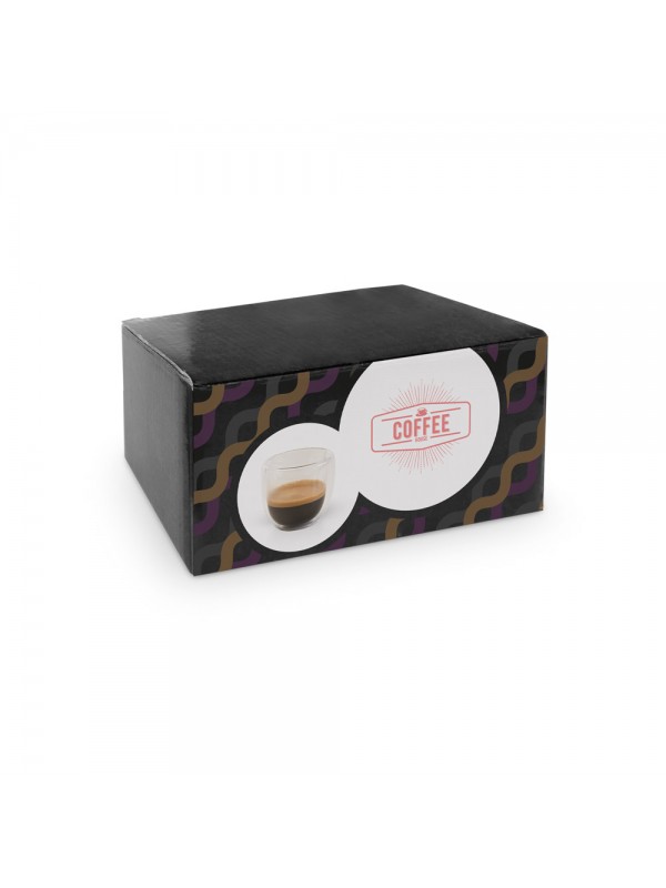EXPRESSO. Set da caffè in vetro borosilicato con 2 tazze - Trasparente
