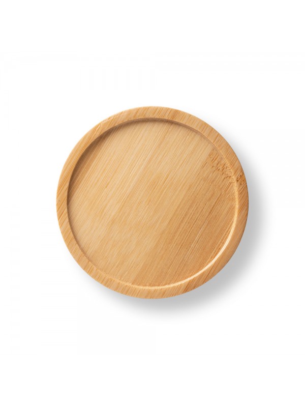 FANGIO. Tazza in ceramica da 220 mL con tappo e base in bambù - Nero