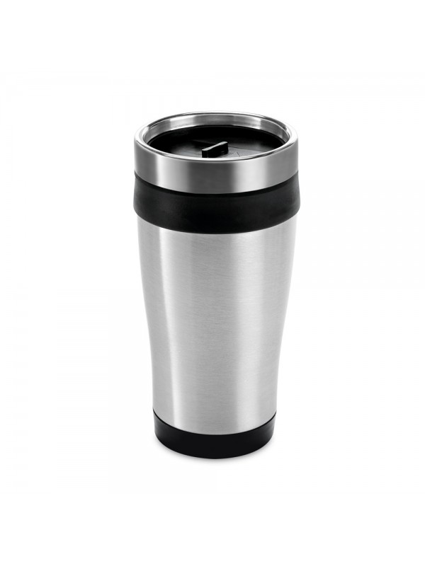 BATUM. Bicchiere da viaggio in acciaio inox e PP 420 mL - Nero