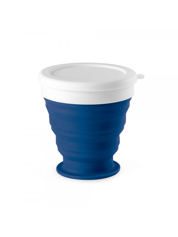 ASTRADA. Bicchiere da viaggio pieghevole in silicone e PP 250 mL - Blu