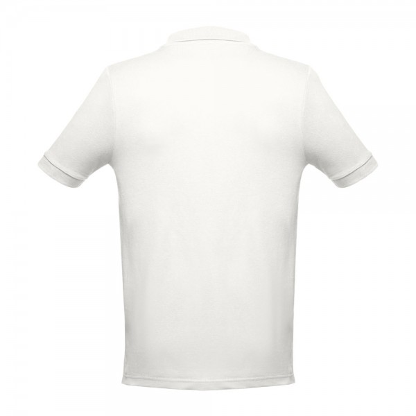 THC ADAM II. Polo da uomo in cotone a maniche corte - Bianco pastello