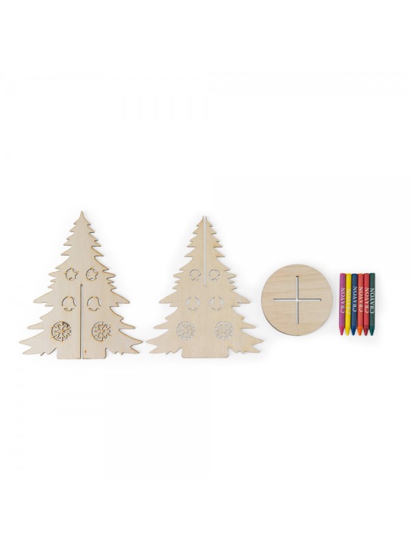 PINERY. Albero di Natale in legno da colorare, smontabile
