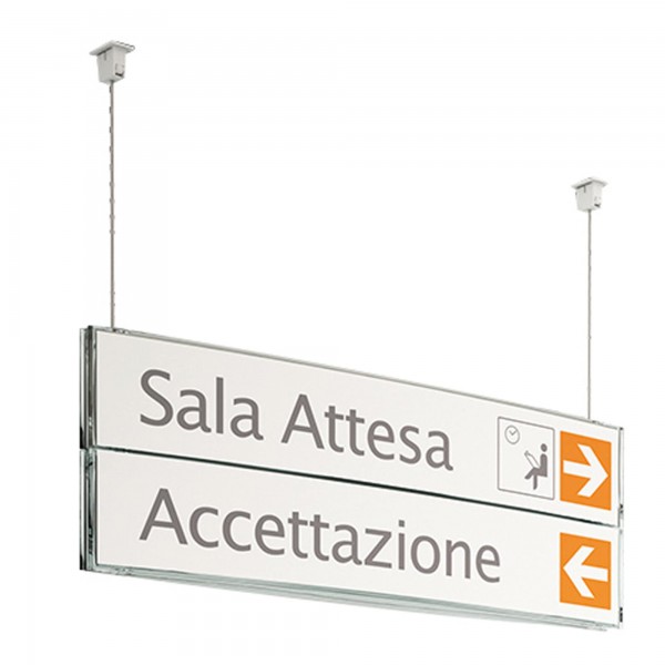 Cartello Segnalatore con fissaggio a soffitto